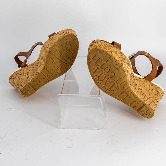 G.I.L.I. Kate Tassel Wedge Sandals US Size 5.5 Leather Cork Platform NEW - Picture 14 of 15